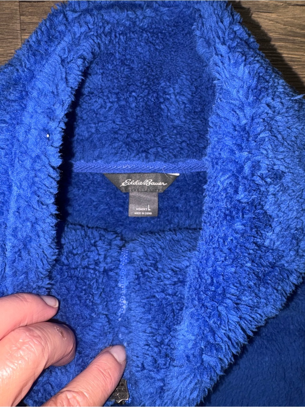 Eddie Bauer Sherpa Quarter-Zip Pullover - Royal Blue - Picture 2 of 2